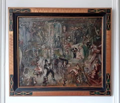 German Weimar Republic Expressionist Art Deco Danse Macabre painting wild party
