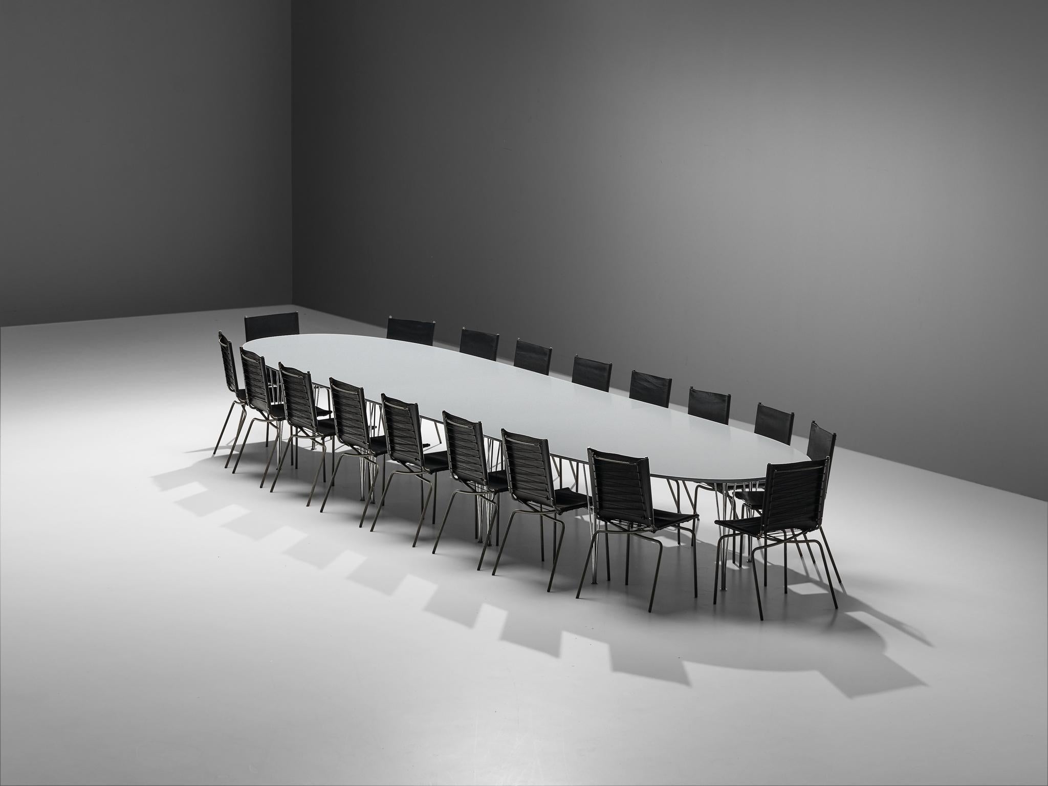 Hein & Mathsson Superellipse Conference Table and 18 van Severen Leather Chairs 4