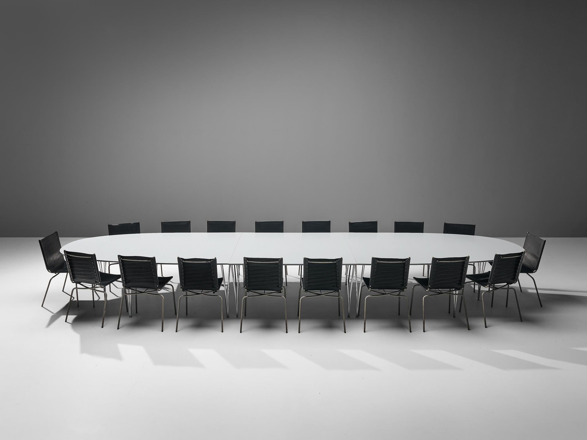 European Hein & Mathsson Superellipse Conference Table and 18 van Severen Leather Chairs