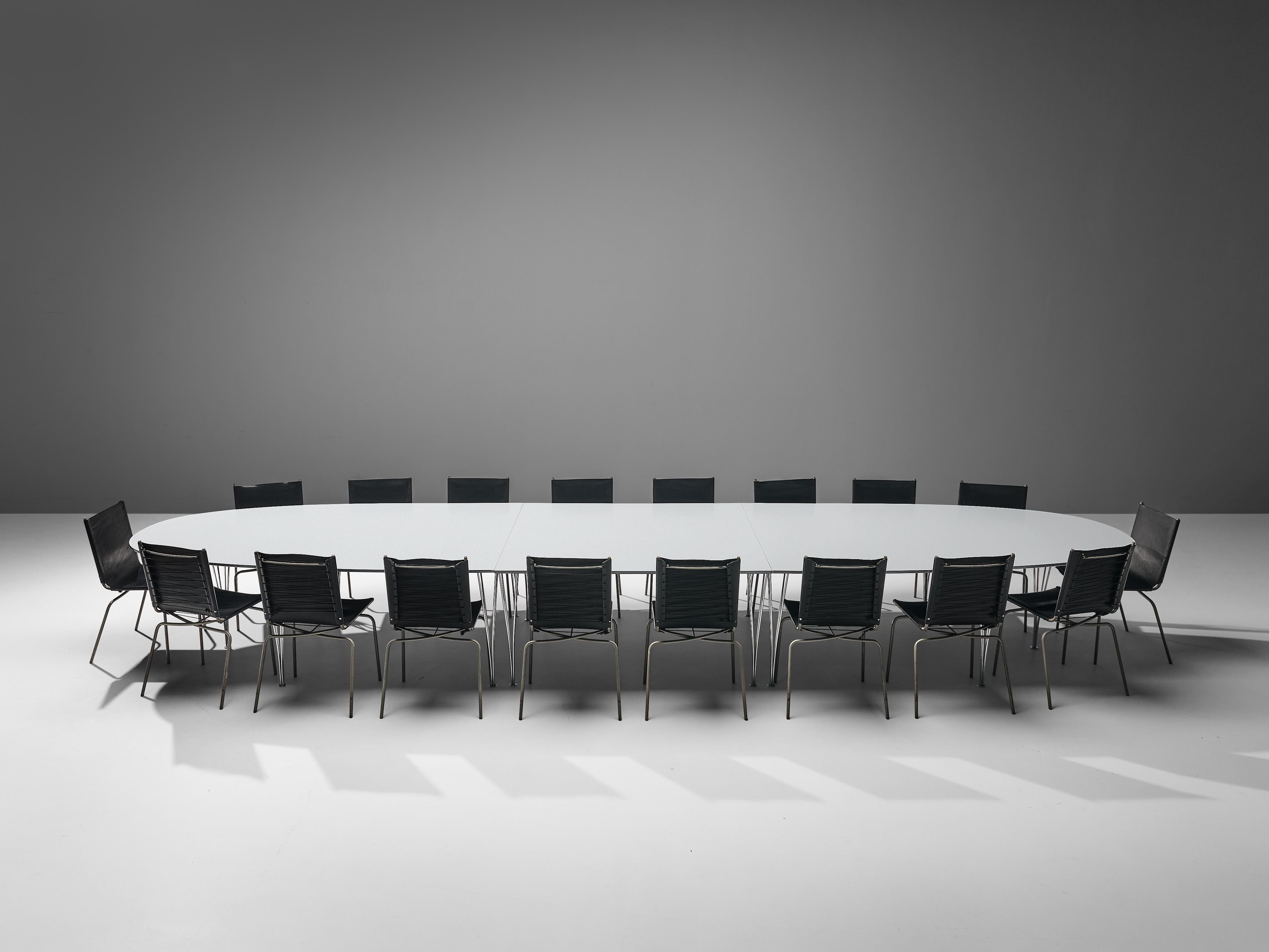 Hein & Mathsson Superellipse Conference Table and 18 Van Severen Leather Chairs 2
