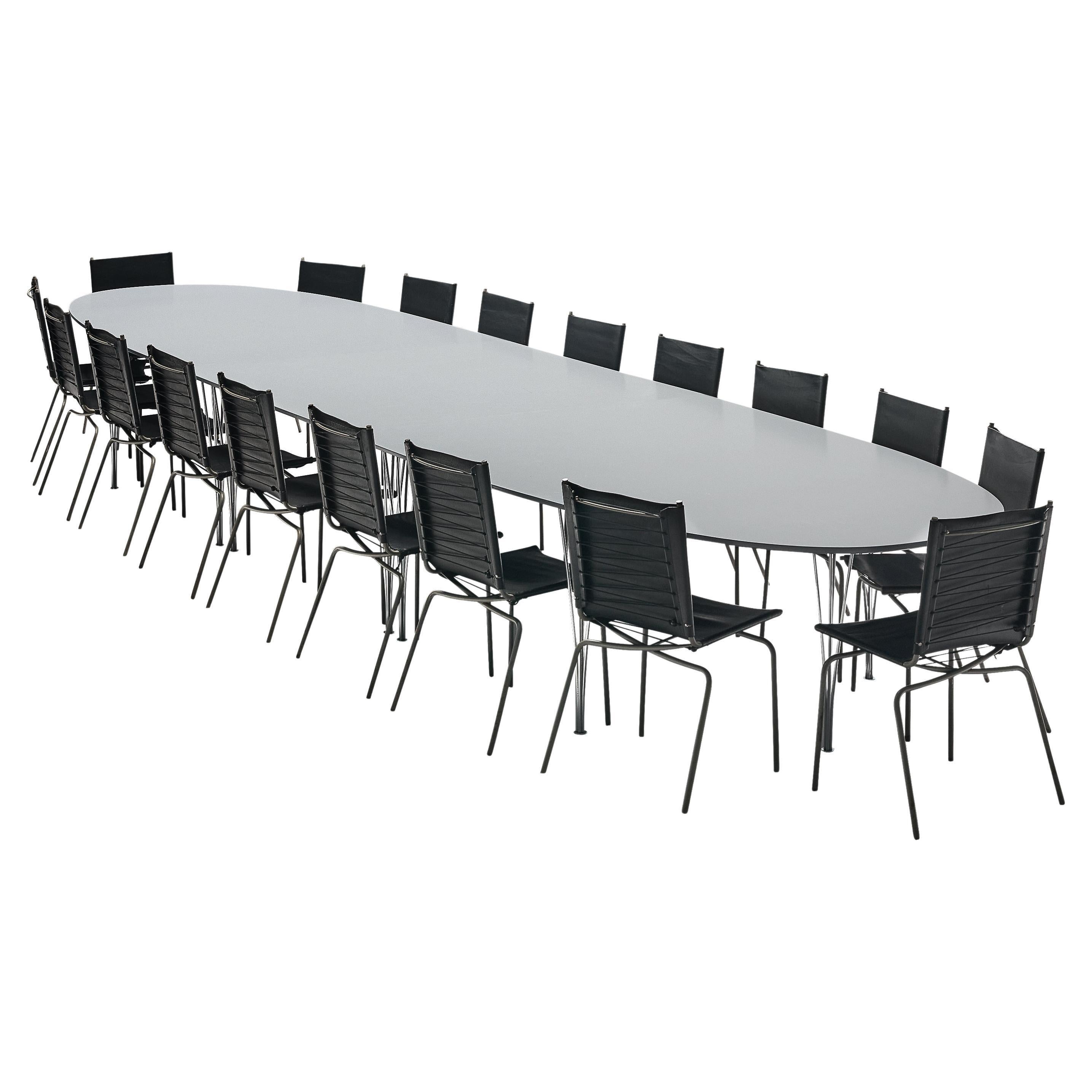 Hein & Mathsson Superellipse Conference Table and 18 Van Severen Leather Chairs