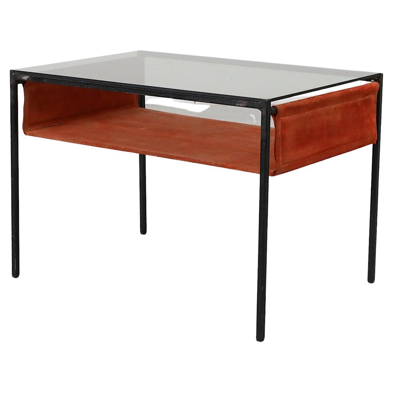 Hein Salomonson Table d'appoint du milieu du siècle avec verre fumé et daim pour AP Originals en vente