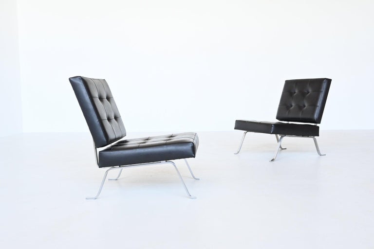 Steel Hein Salomonson Model AP60 Lounge Chairs AP Originals, Netherlands, 1960 For Sale