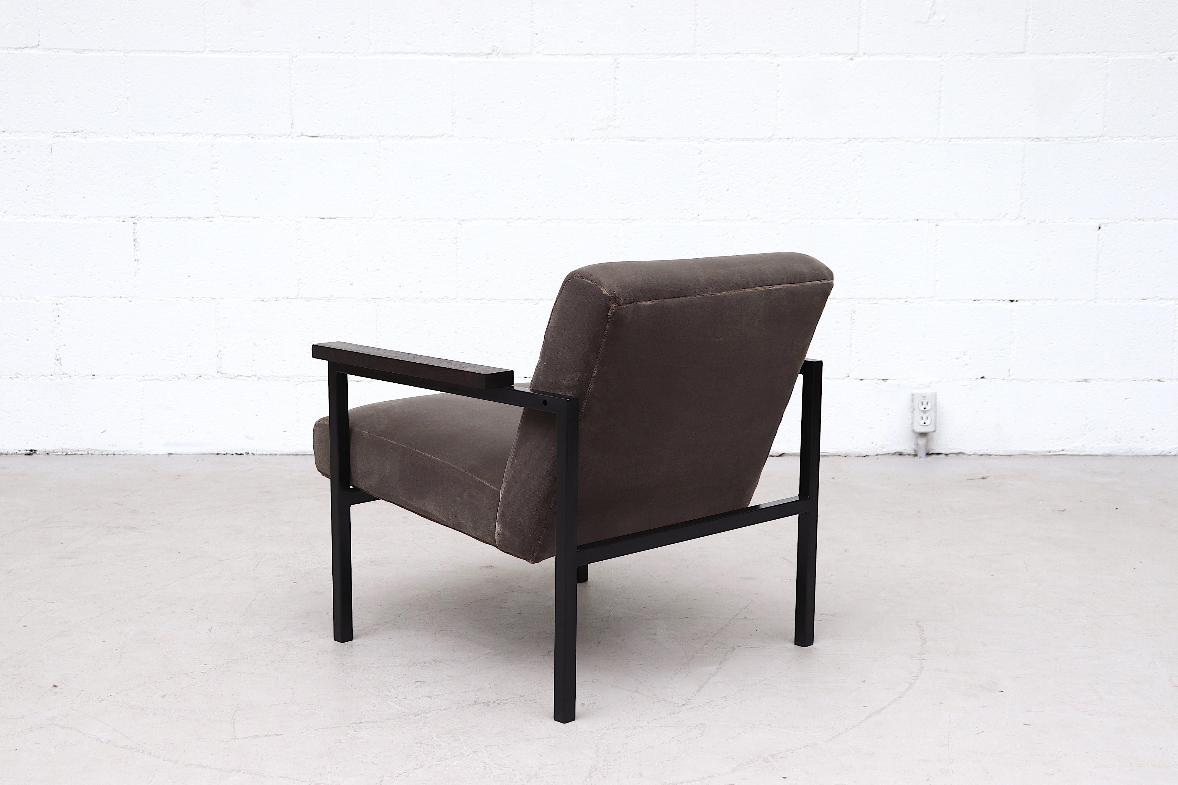 Dutch Hein Stolle Attributed Velvet Lounge Chair