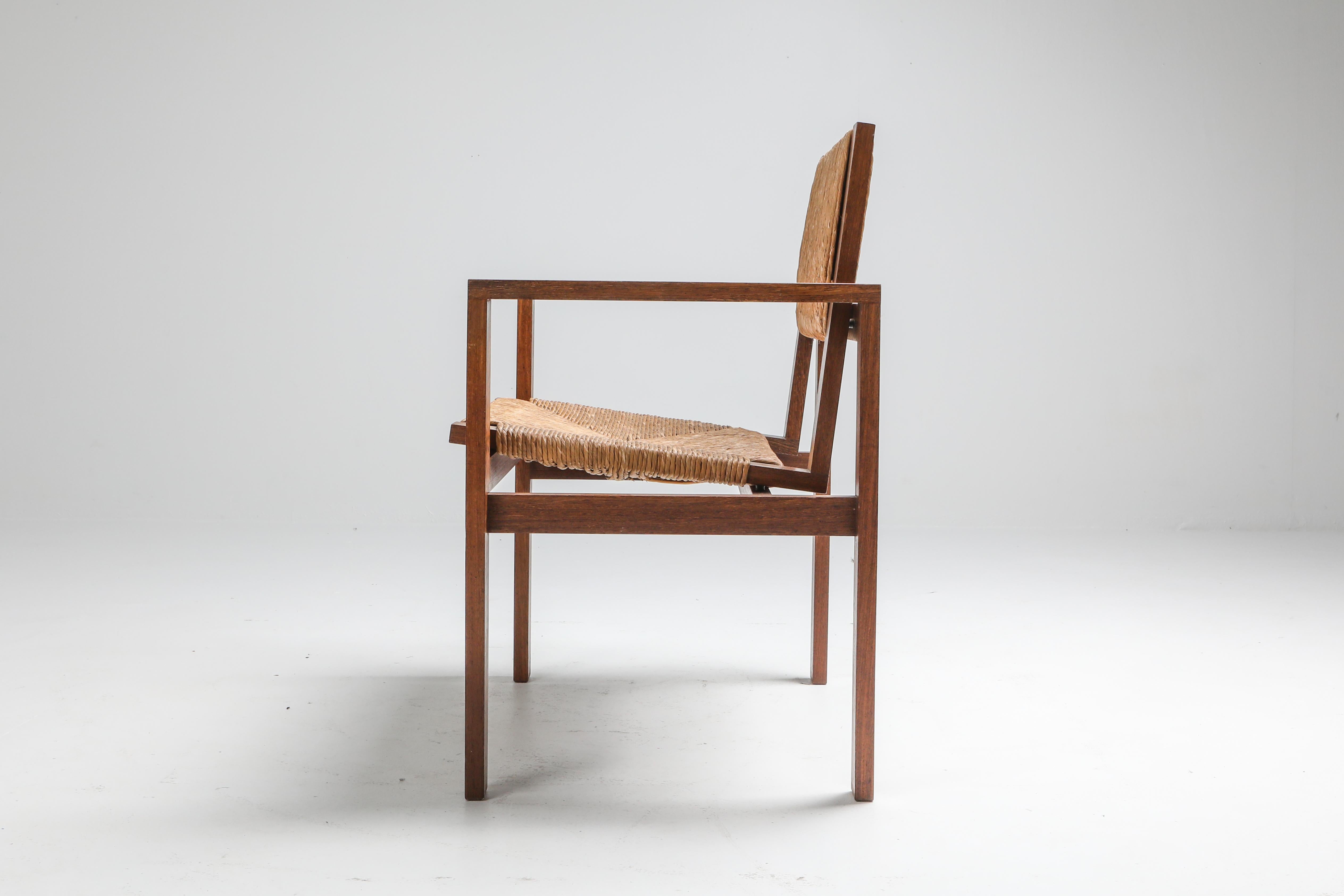 European Hein Stolle Wengé Armchair for 't Spectrum, the Netherlands 1950s