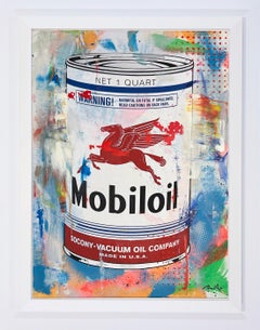 Heiner Meyer Serigrafia Pop Art con olio su tela, firmata, 2023, Mobiloil IV