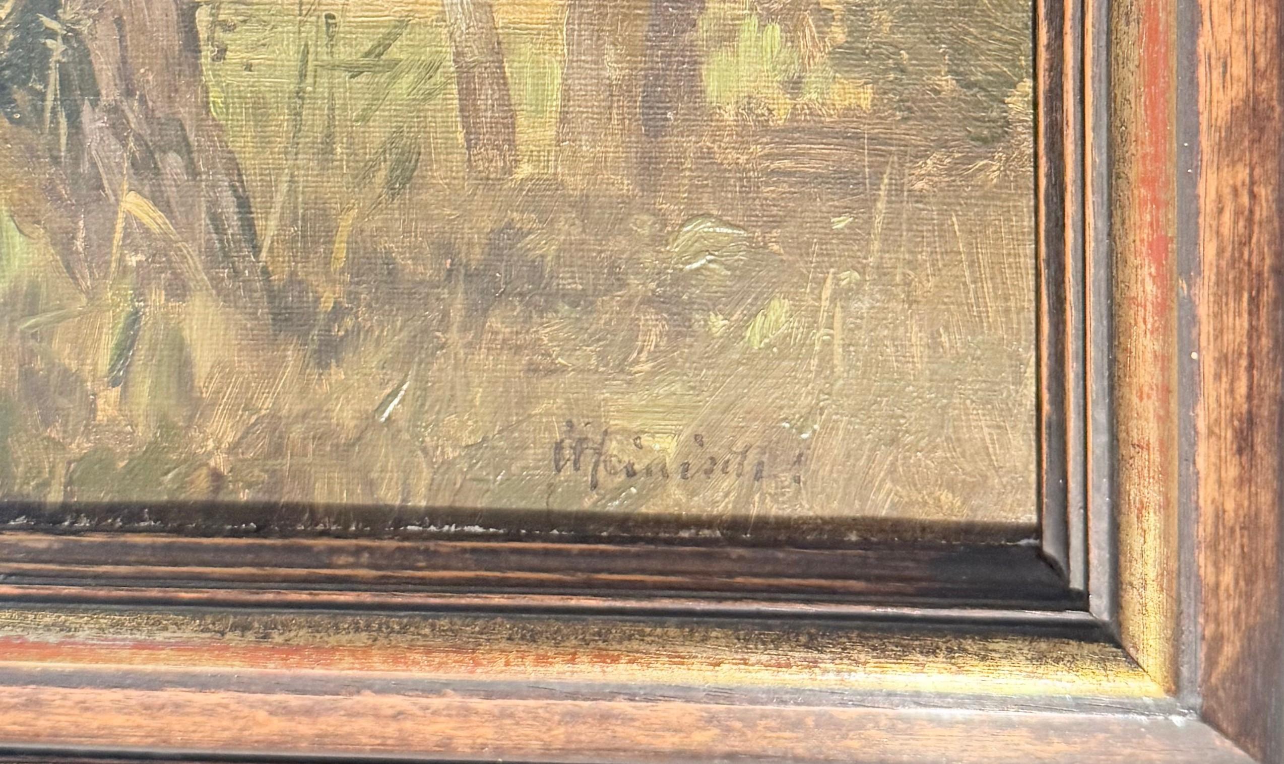 Dipinto a olio impressionista di  Karl Adams Heinisch, 1847 - 1923 Paesaggio in vendita 6