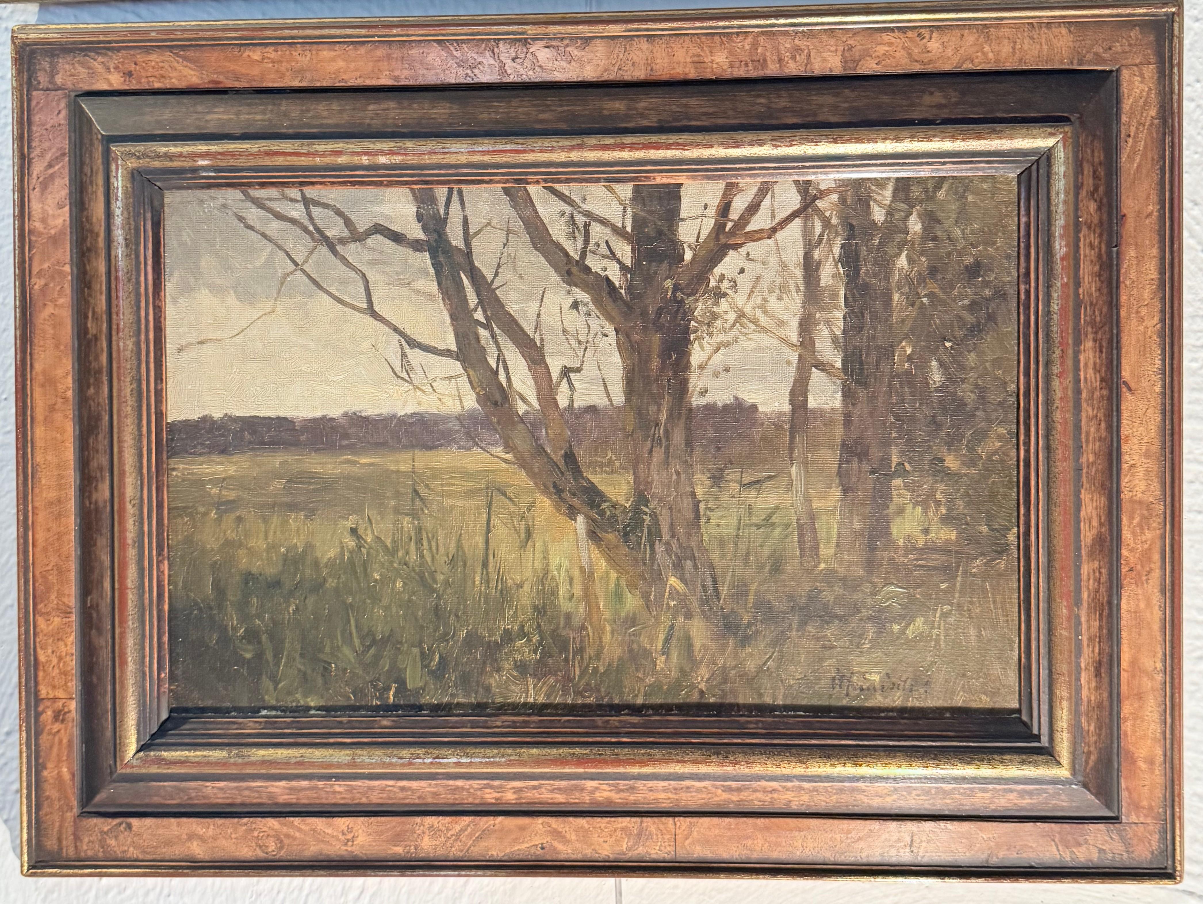 Dipinto a olio impressionista di  Karl Adams Heinisch, 1847 - 1923 Paesaggio in vendita 1