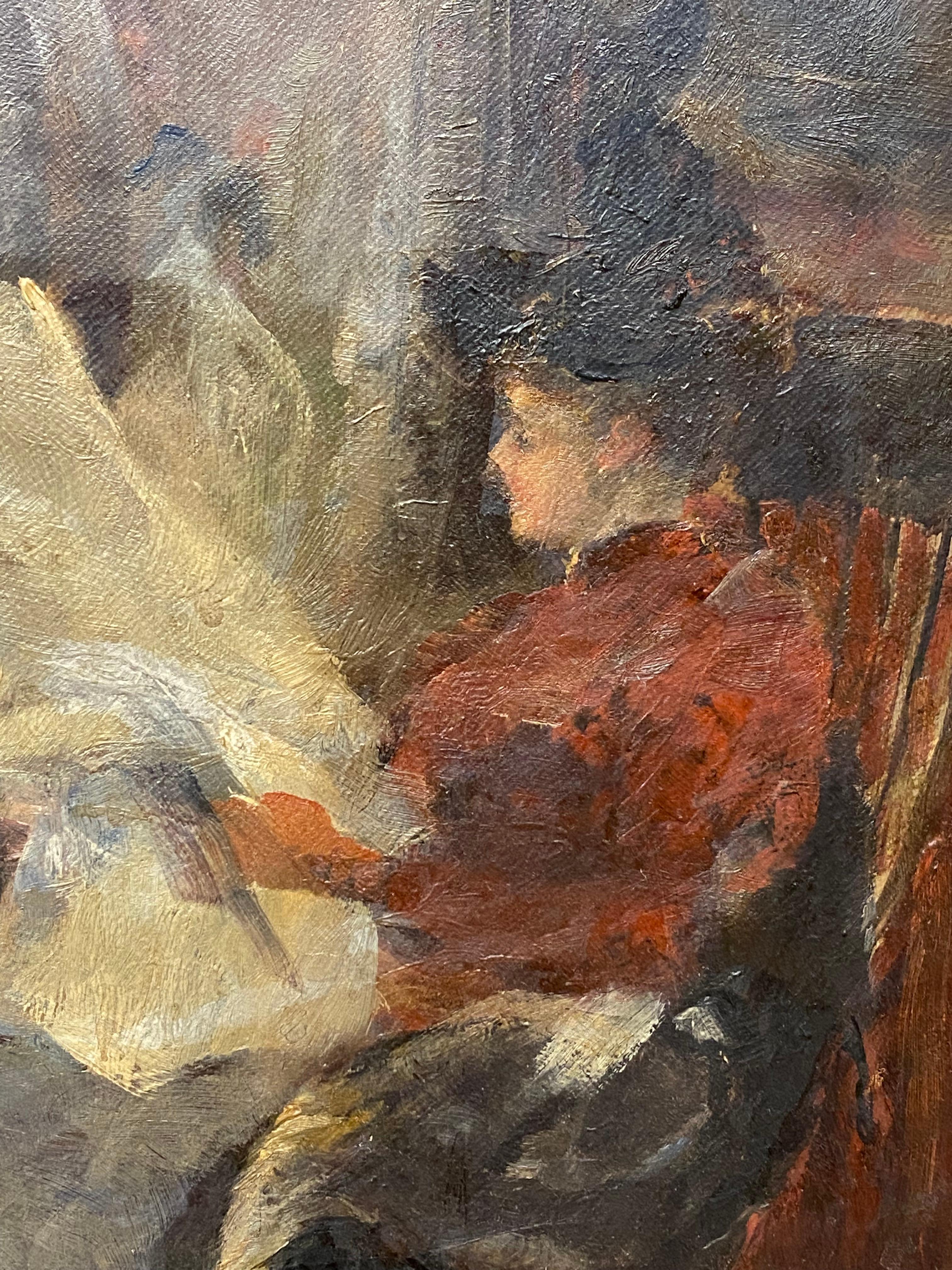 American Heinrich August Schwabe '1843-1916' 'In the Studio' Painting
