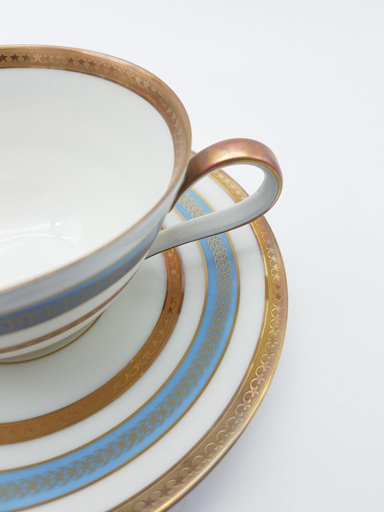 Heinrich Bavaria Porcelain Tea-Set, 14-Piece Gold Rimmed Bone China Set ...