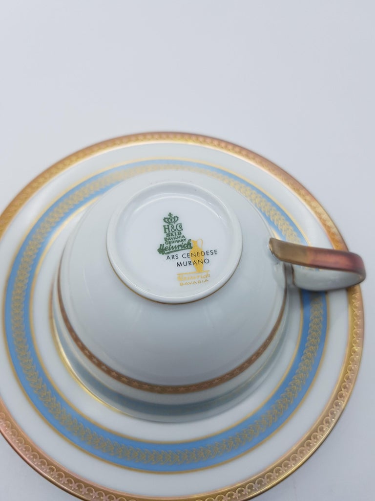 Heinrich Bavaria Porcelain Tea-Set, 14-Piece Gold Rimmed Bone China Set ...