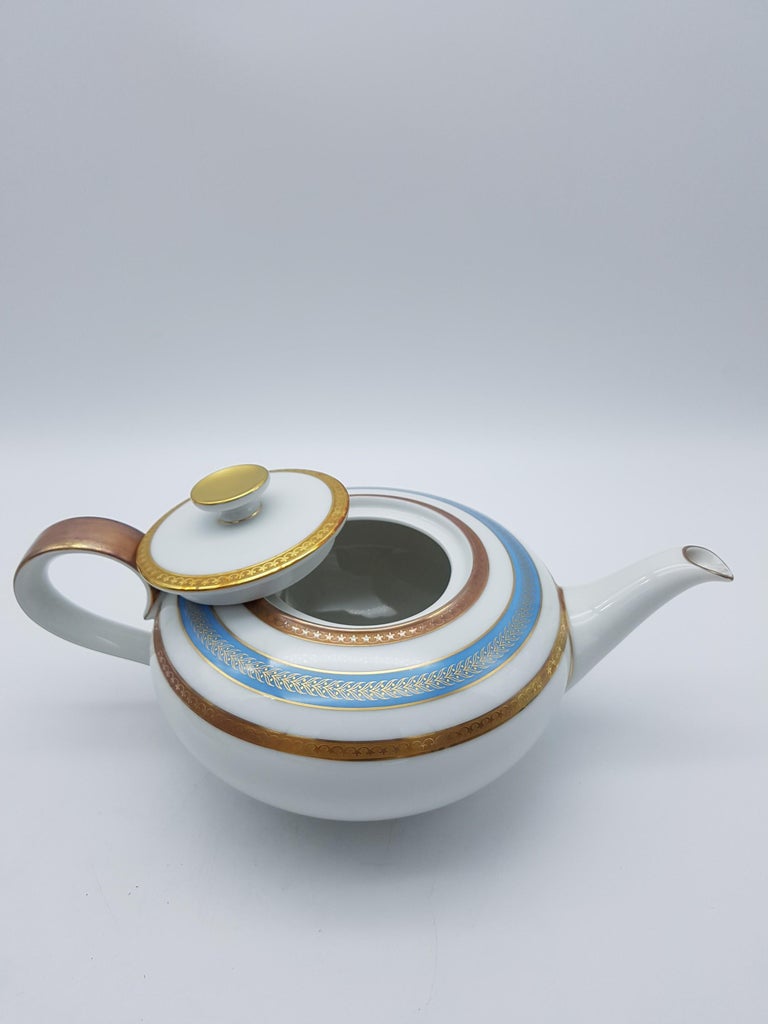 Heinrich Bavaria Porcelain Tea-Set, 14-Piece Gold Rimmed Bone China Set ...