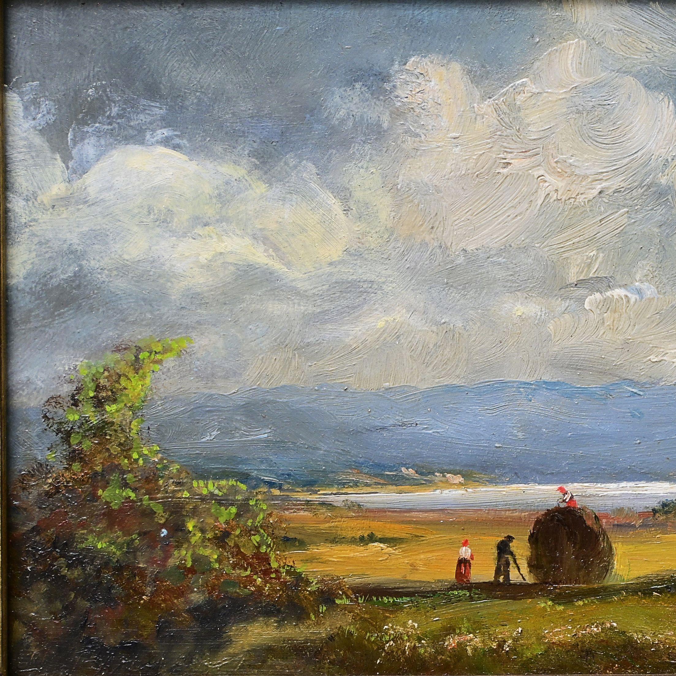 Fermiers apportant de la ferraille - Impressionnisme Painting par Heinrich Berger