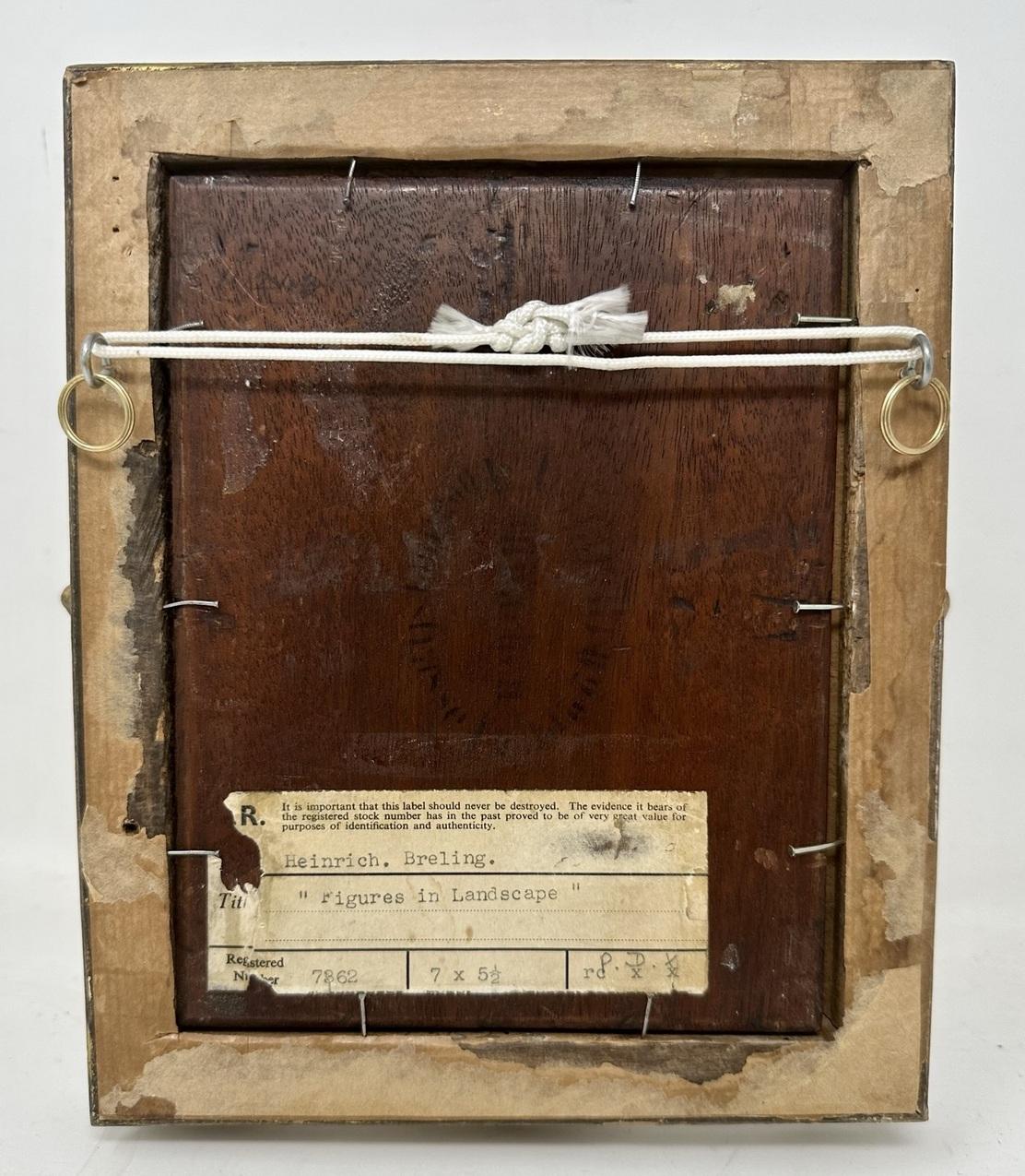 Heinrich Breling Antique German Oil Painting in Giltwood Frame