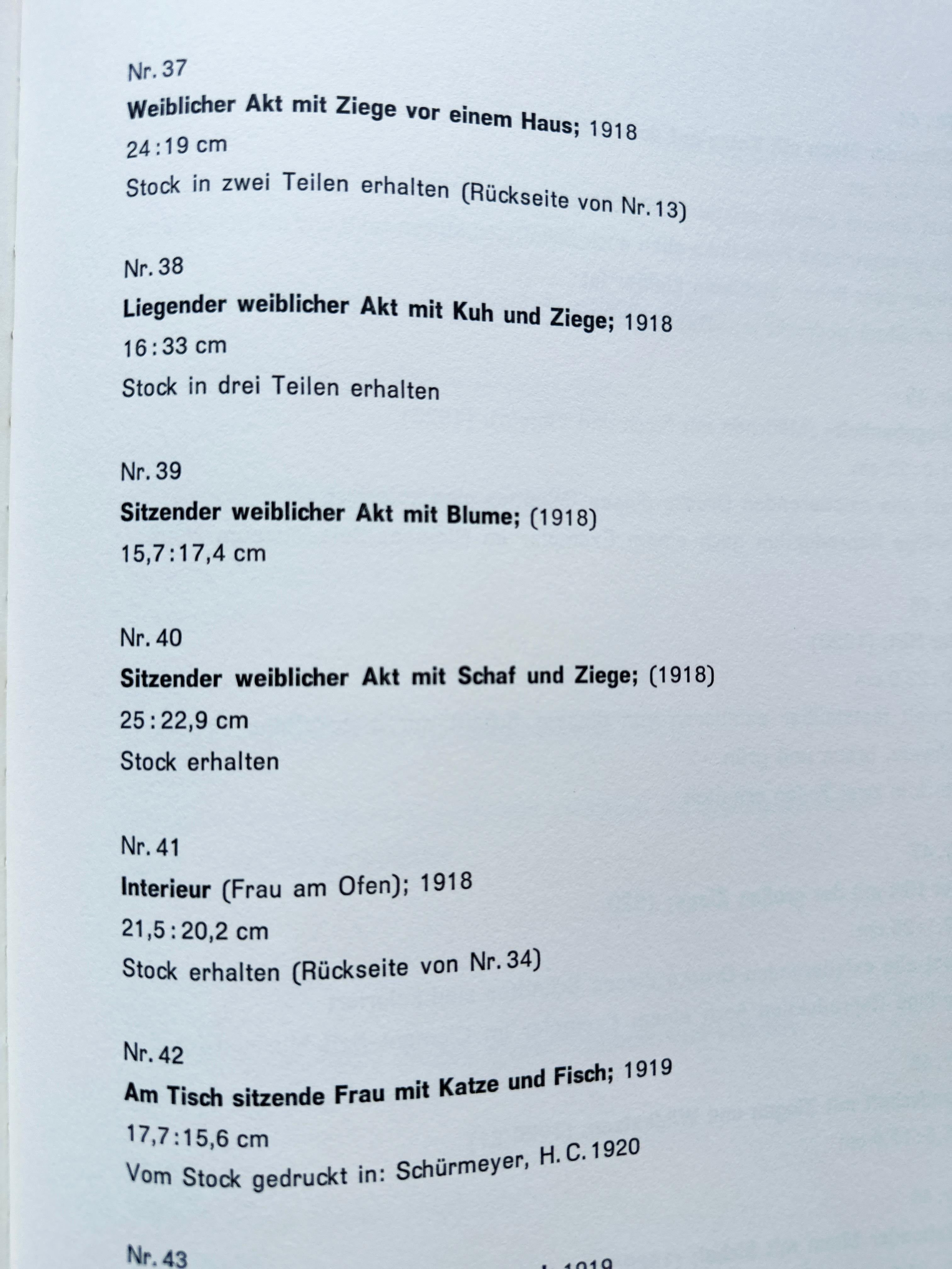 Liegender Weiblicher Akt Mit Kuh Und Ziege Expressionist Woodcut For Sale 2