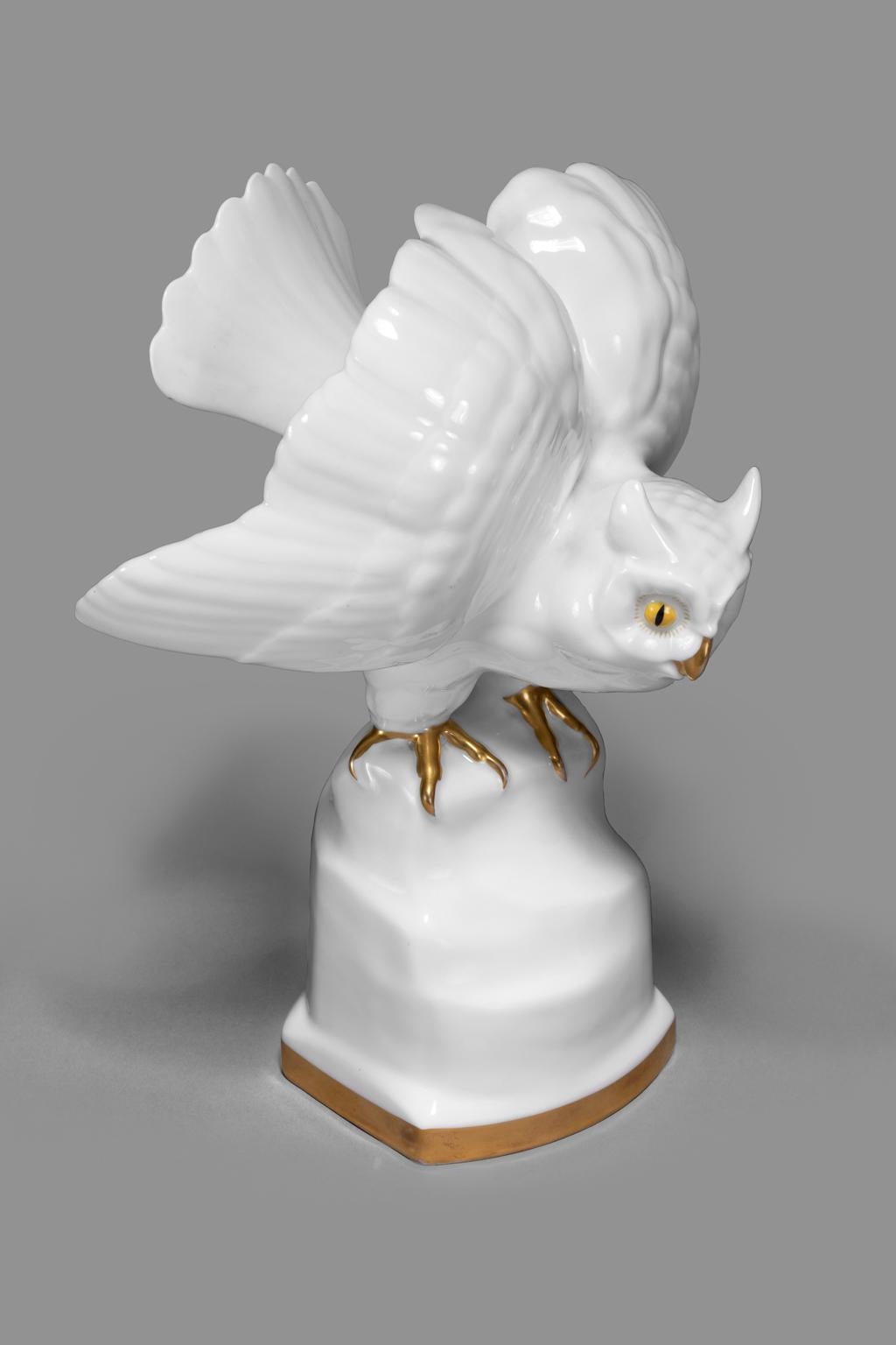 Heinrich & Co. Porzellan  Figure „EAGLE OWL“ „EAGLE OWL“   (Gold) im Angebot