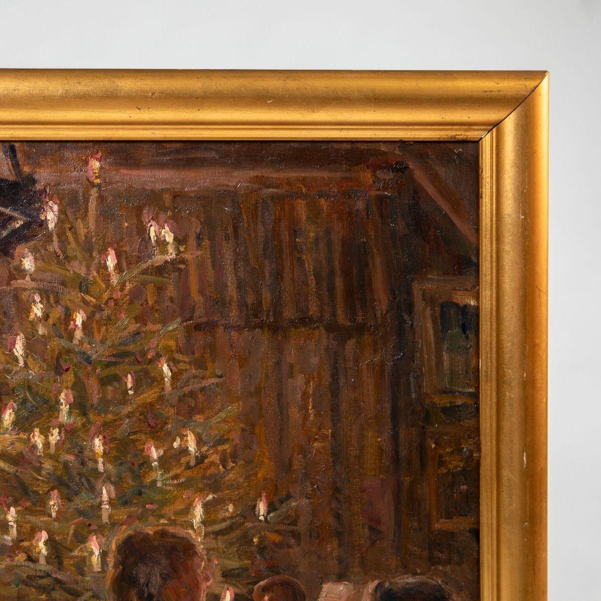 Peint Heinrich Dohm, Scène intérieure de la veille de Noël, huile sur toile, 1901 en vente