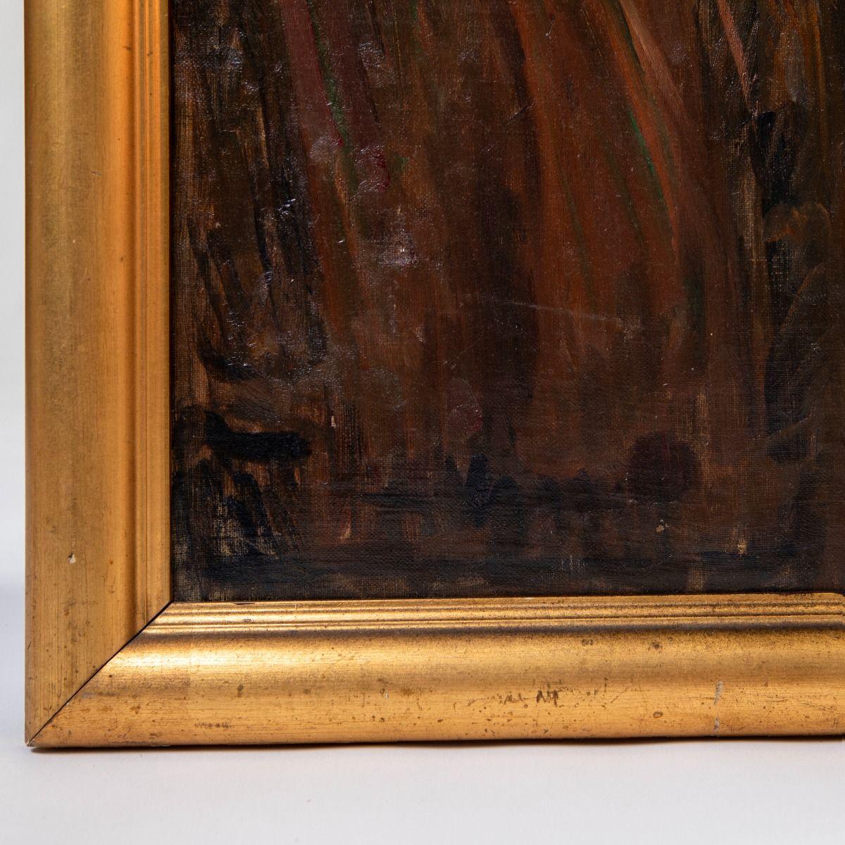 Heinrich Dohm, Scène intérieure de la veille de Noël, huile sur toile, 1901 Bon état - En vente à Kastrup, DK