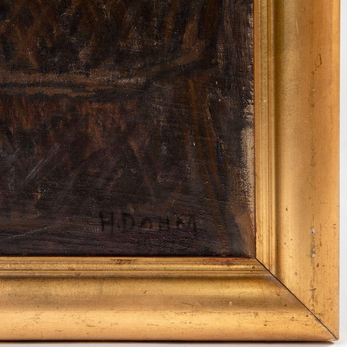 20ième siècle Heinrich Dohm, Scène intérieure de la veille de Noël, huile sur toile, 1901 en vente