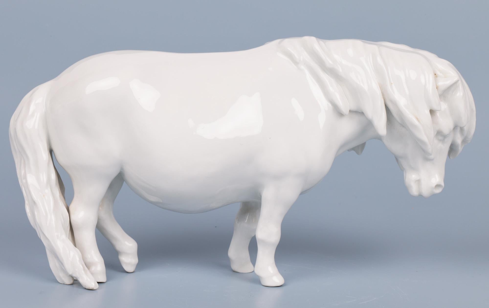 Heinrich Drake Meissen Blanc de Chine Porcelain Shetland Pony  7