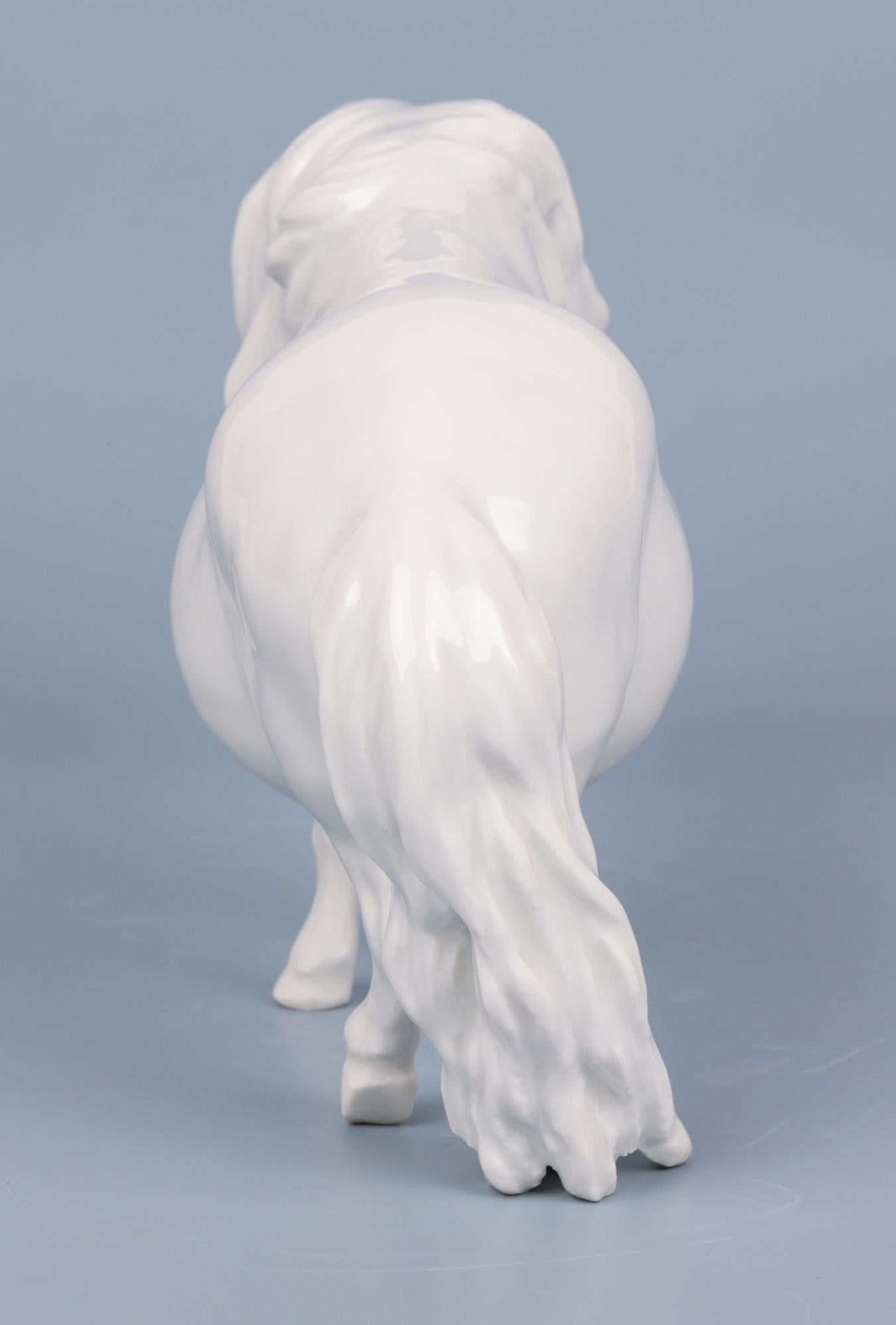 Heinrich Drake Meissen Blanc de Chine Porcelain Shetland Pony  8
