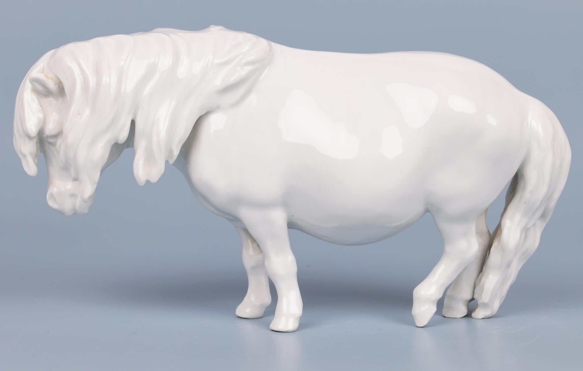 Heinrich Drake Meissen Blanc de Chine Porcelain Shetland Pony  9