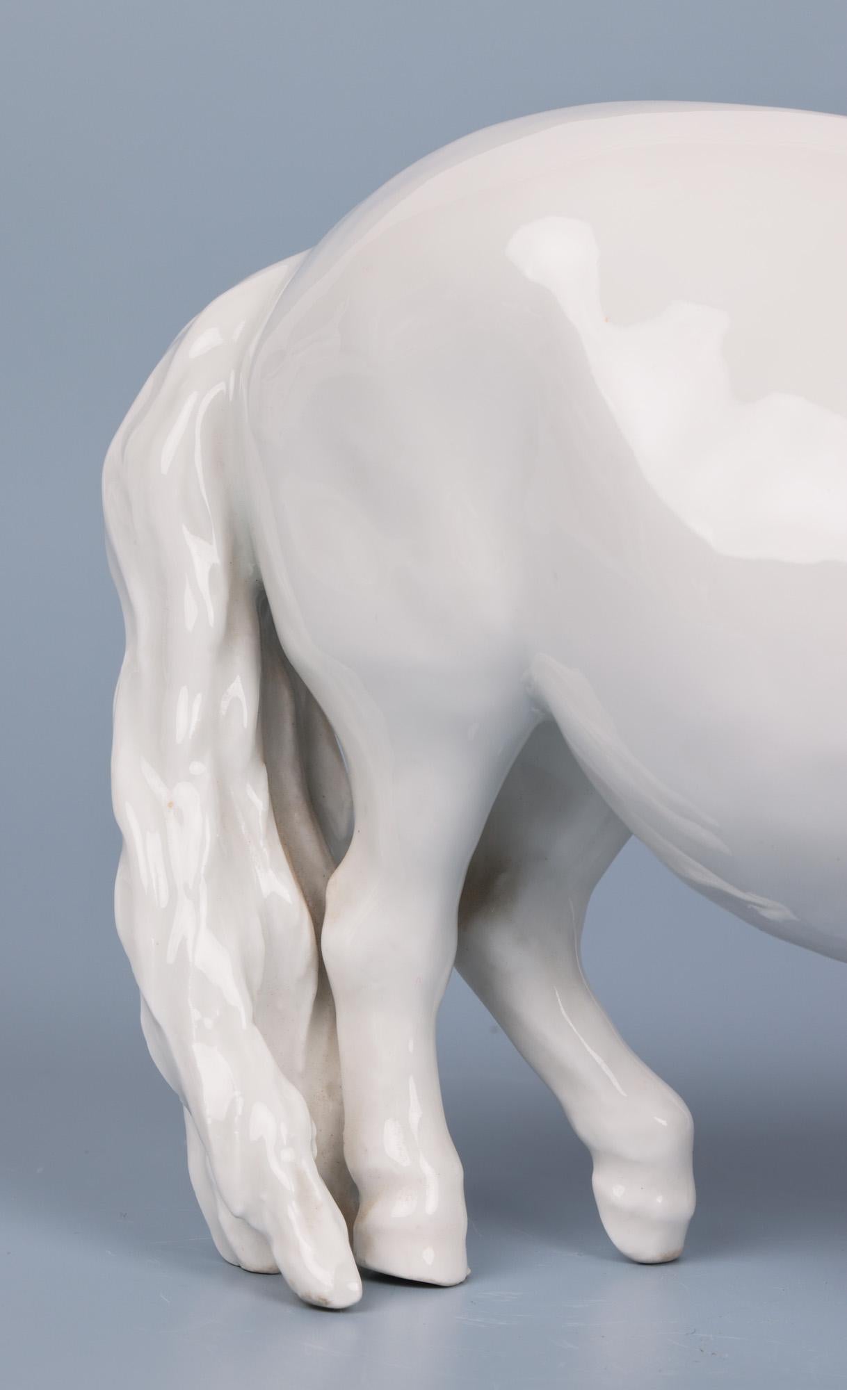 Mid-Century Modern Heinrich Drake Meissen Blanc de Chine Porcelain Shetland Pony 