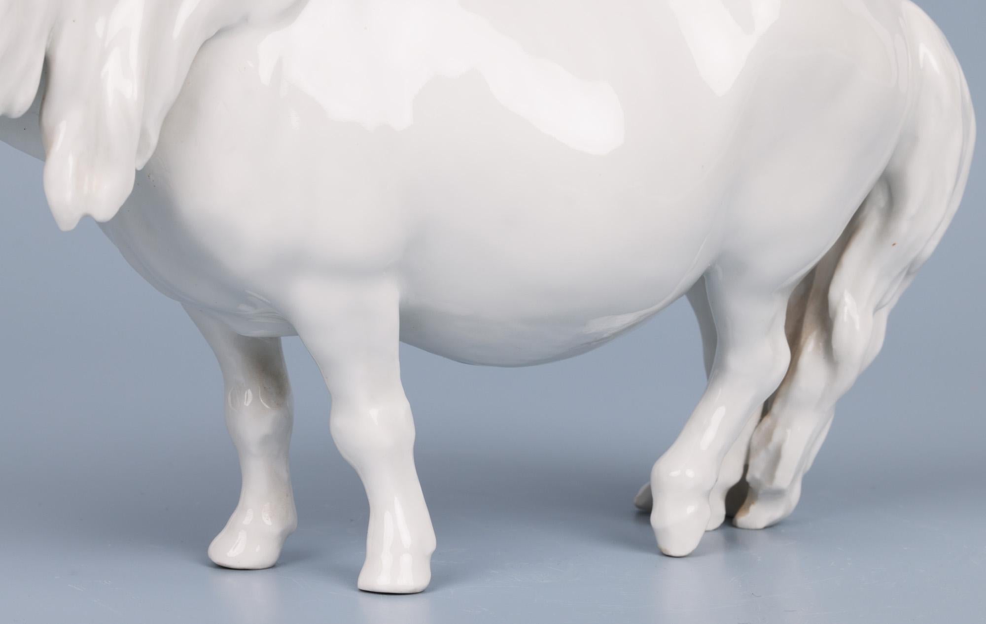 German Heinrich Drake Meissen Blanc de Chine Porcelain Shetland Pony 