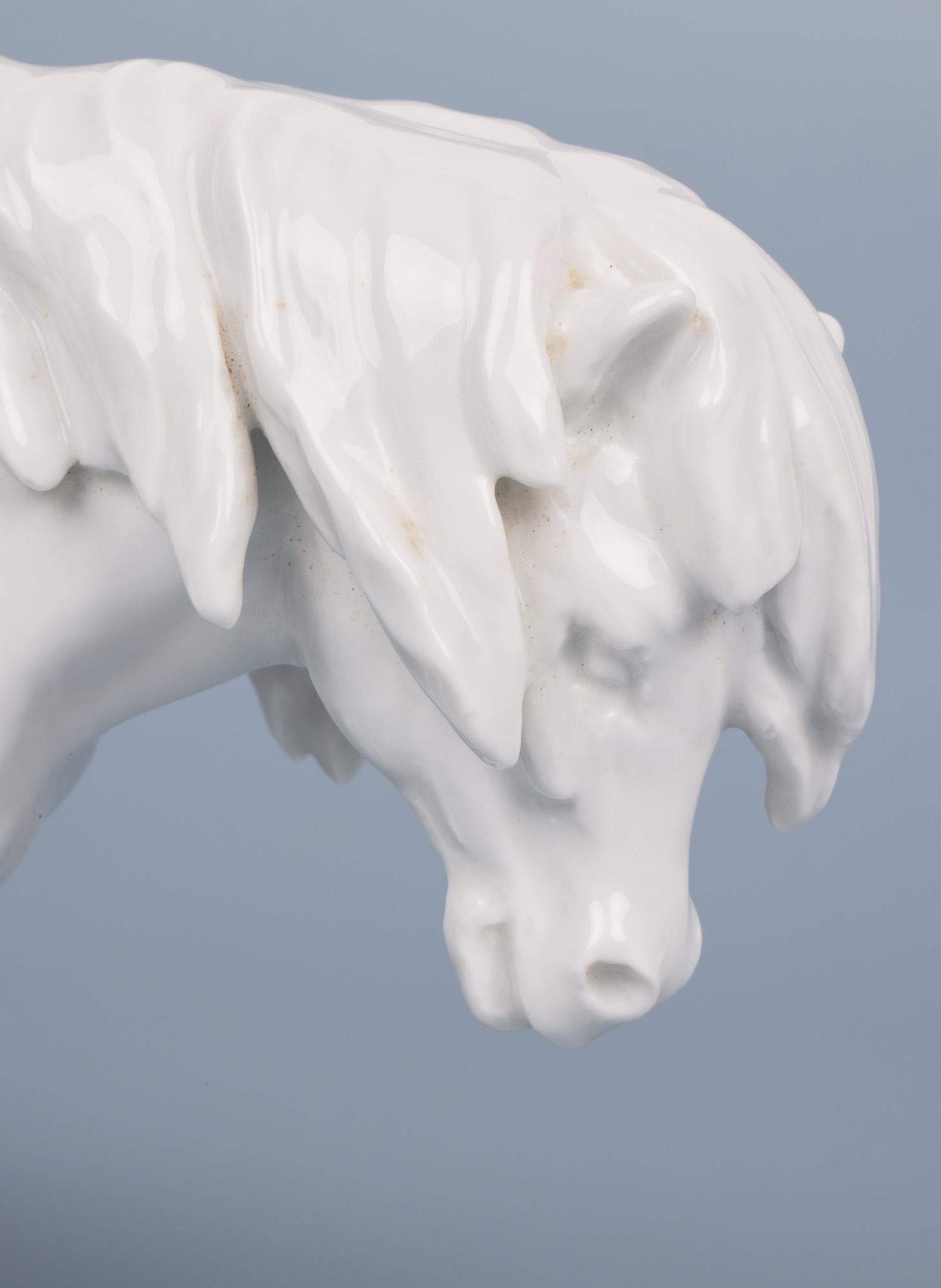 Mid-20th Century Heinrich Drake Meissen Blanc de Chine Porcelain Shetland Pony 
