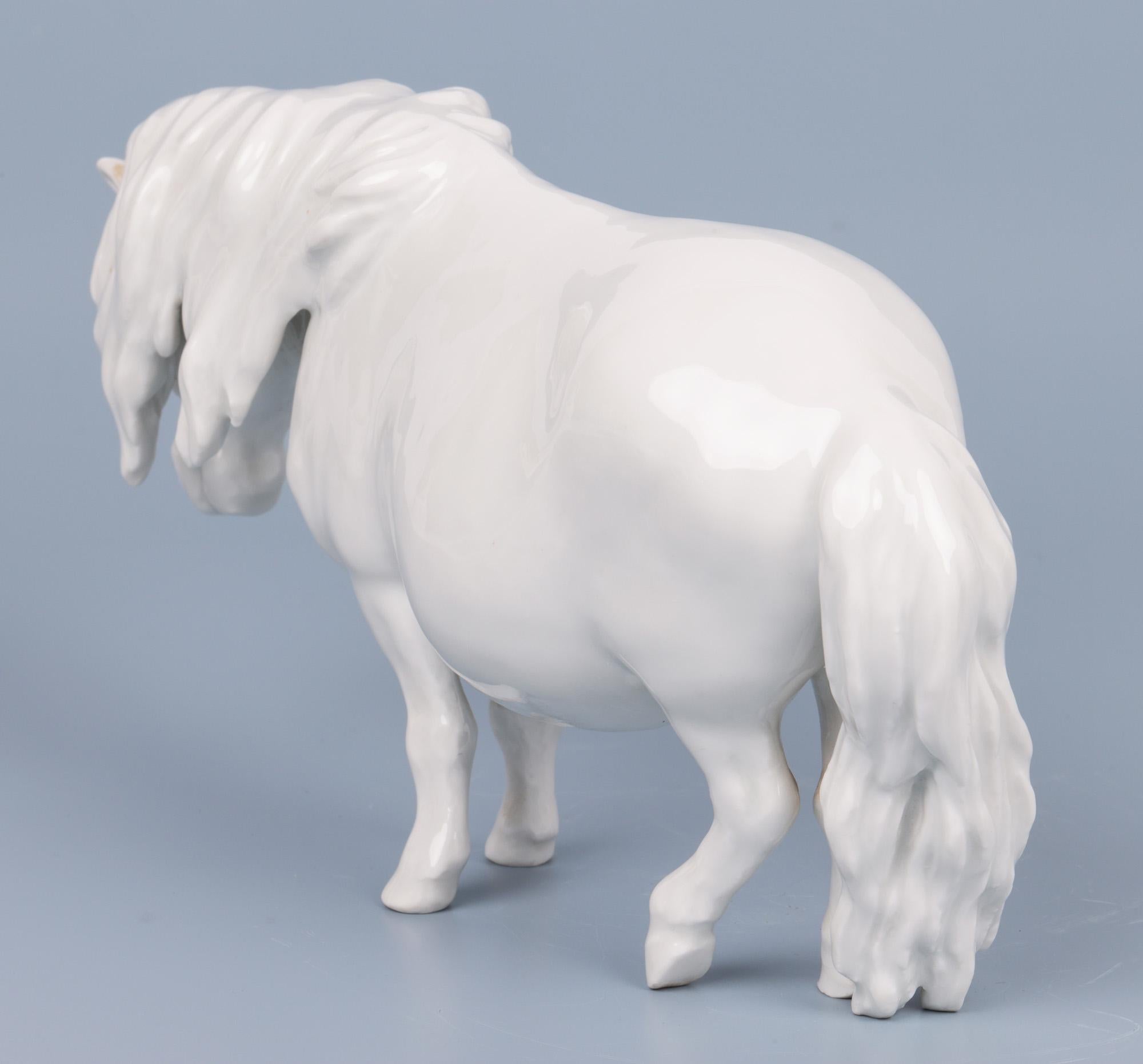 Heinrich Drake Meissen Blanc de Chine Porcelain Shetland Pony  1
