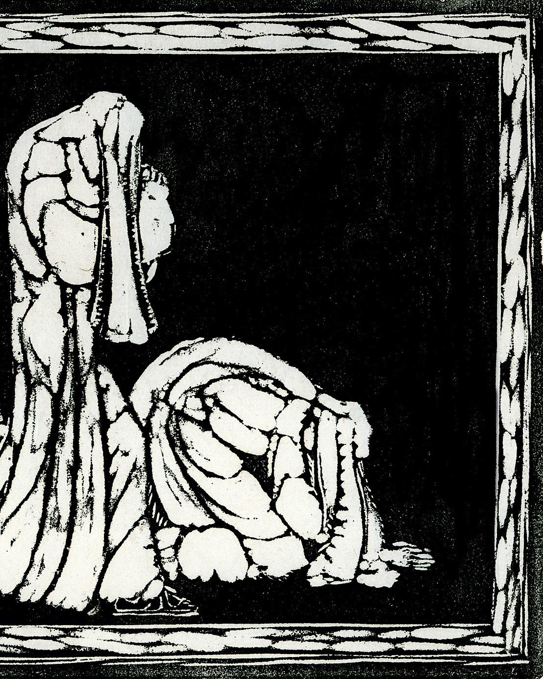 Trauernde. (Mourning) - Black Figurative Print by Heinrich Ehmsen