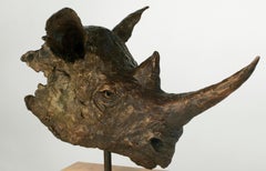 Black Rhino Bust - Bronze Sculpture - Limited Edition