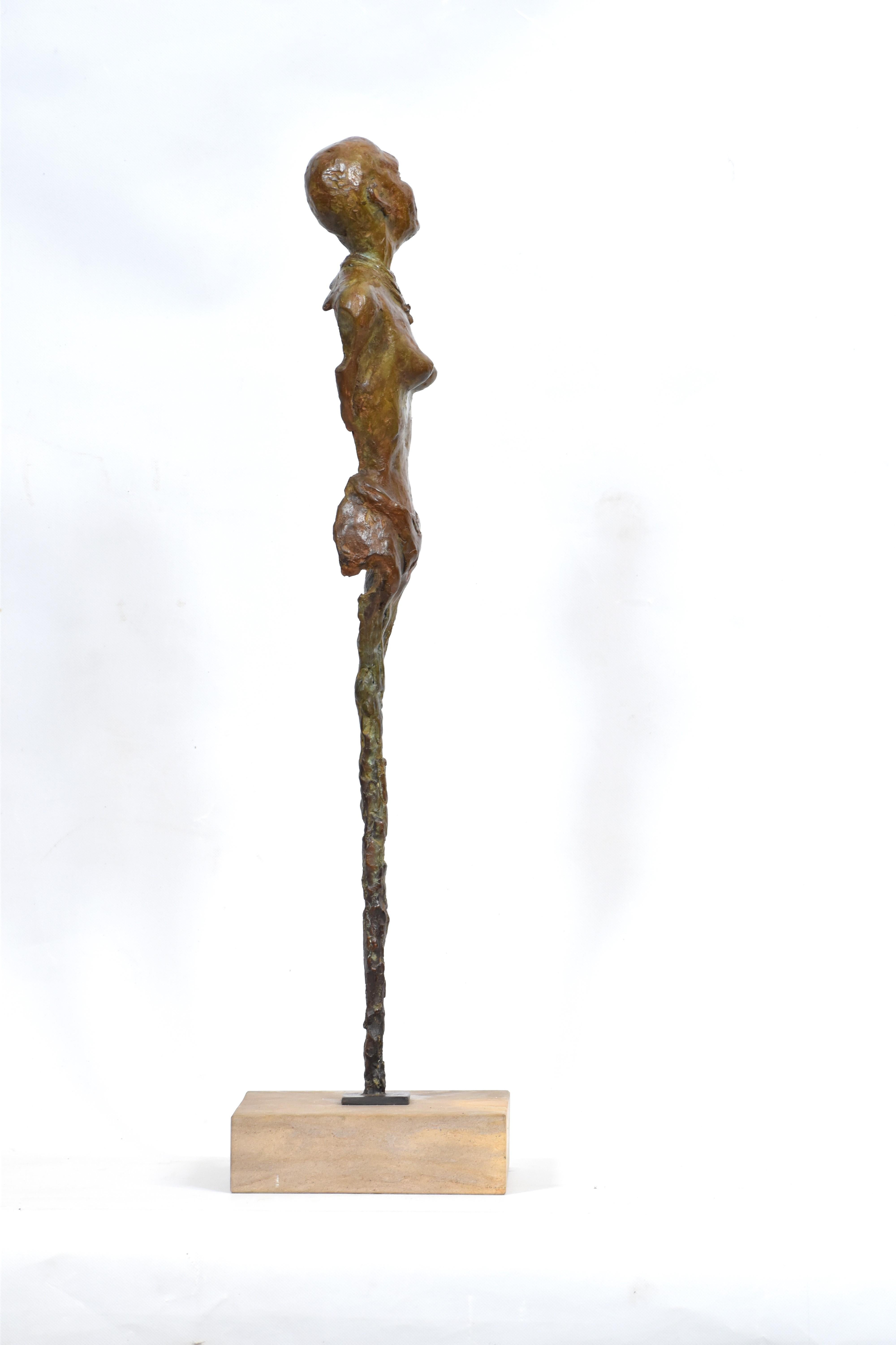 Masai-Mädchen – afrikanische Bronzeskulptur (Expressionismus), Sculpture, von Heinrich Filter