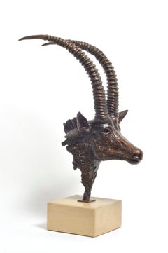 Sable Antelope Bust - African Wildlife Sculpture - Limited Bronze Edition