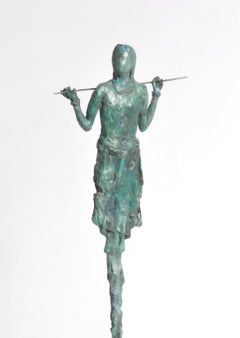 Samburu Herdsman - African Tribe Sculpture in Bronze Verdigris