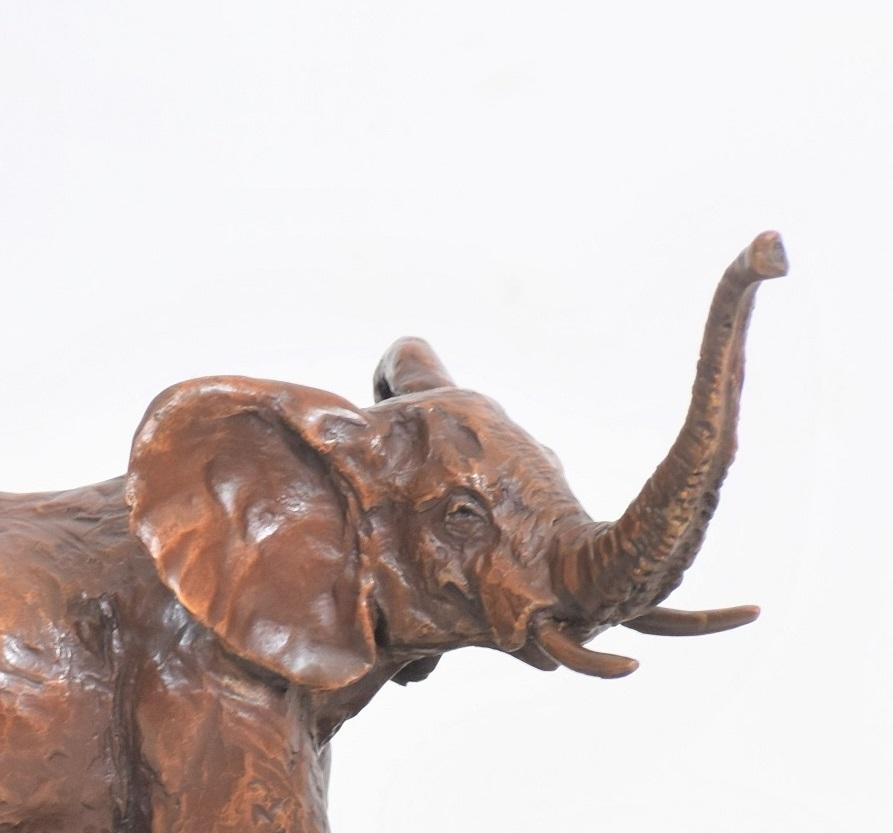 The Surprise - New Life - Bronze Elephant Sculpture - Gold Figurative Sculpture by Heinrich Filter