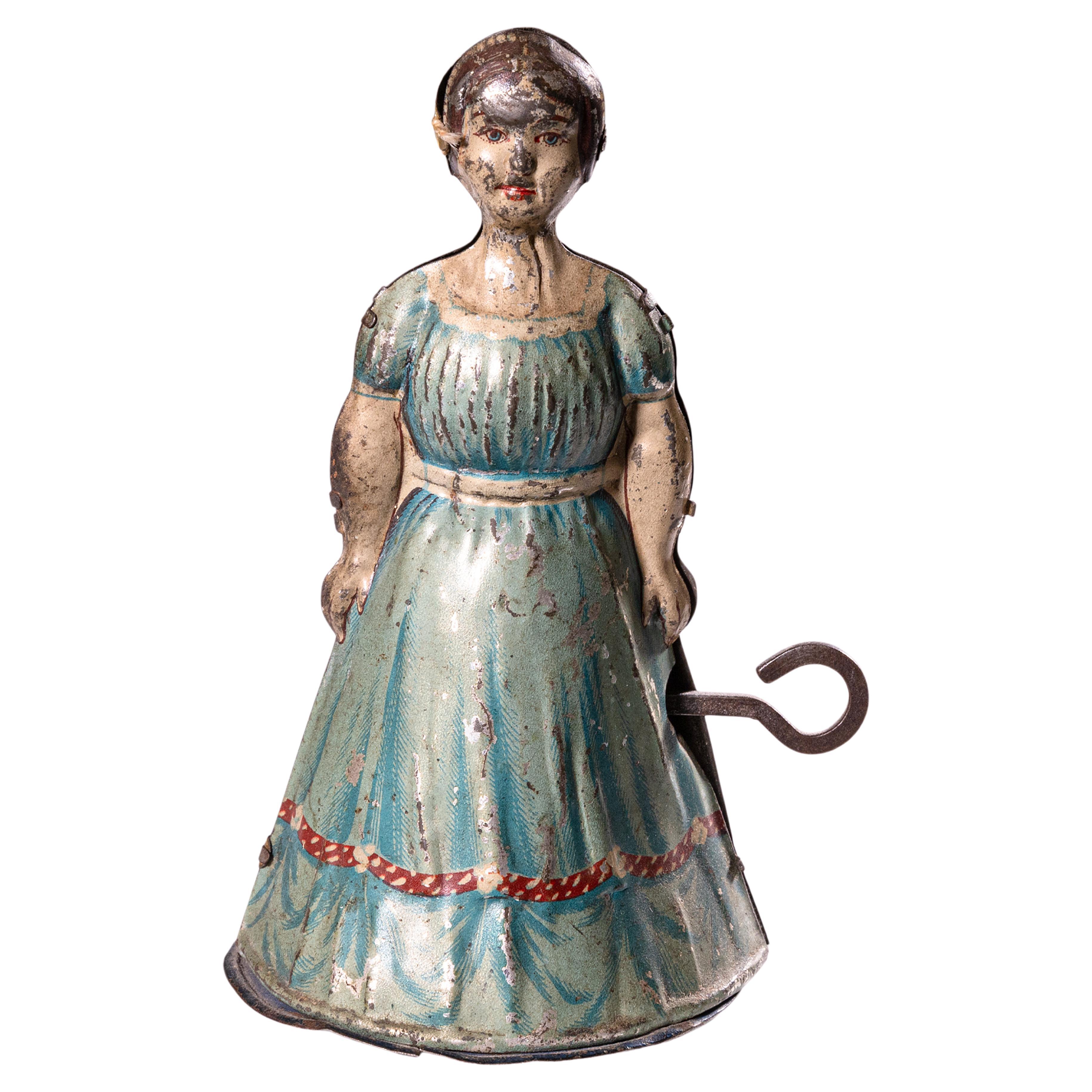 Heinrich Fisher & Co Woman in Apron Antique Windup Tin Toy Collectables 1920s