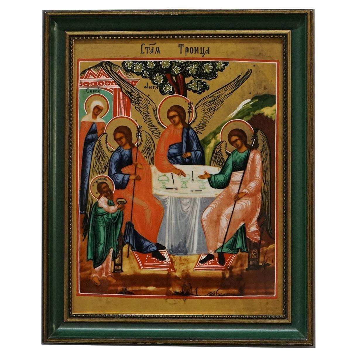 Heinrich Gerahmte religiöse Porzellanplakette, Heilige Dreifalti, 20. Jahrhundert
