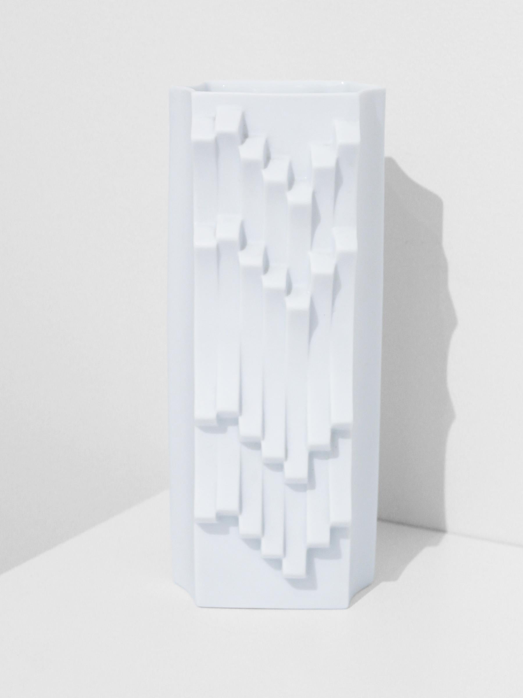 Modern Heinrich Fuchs for Hutschenreuther Archais Bisque OP Art Vase For Sale