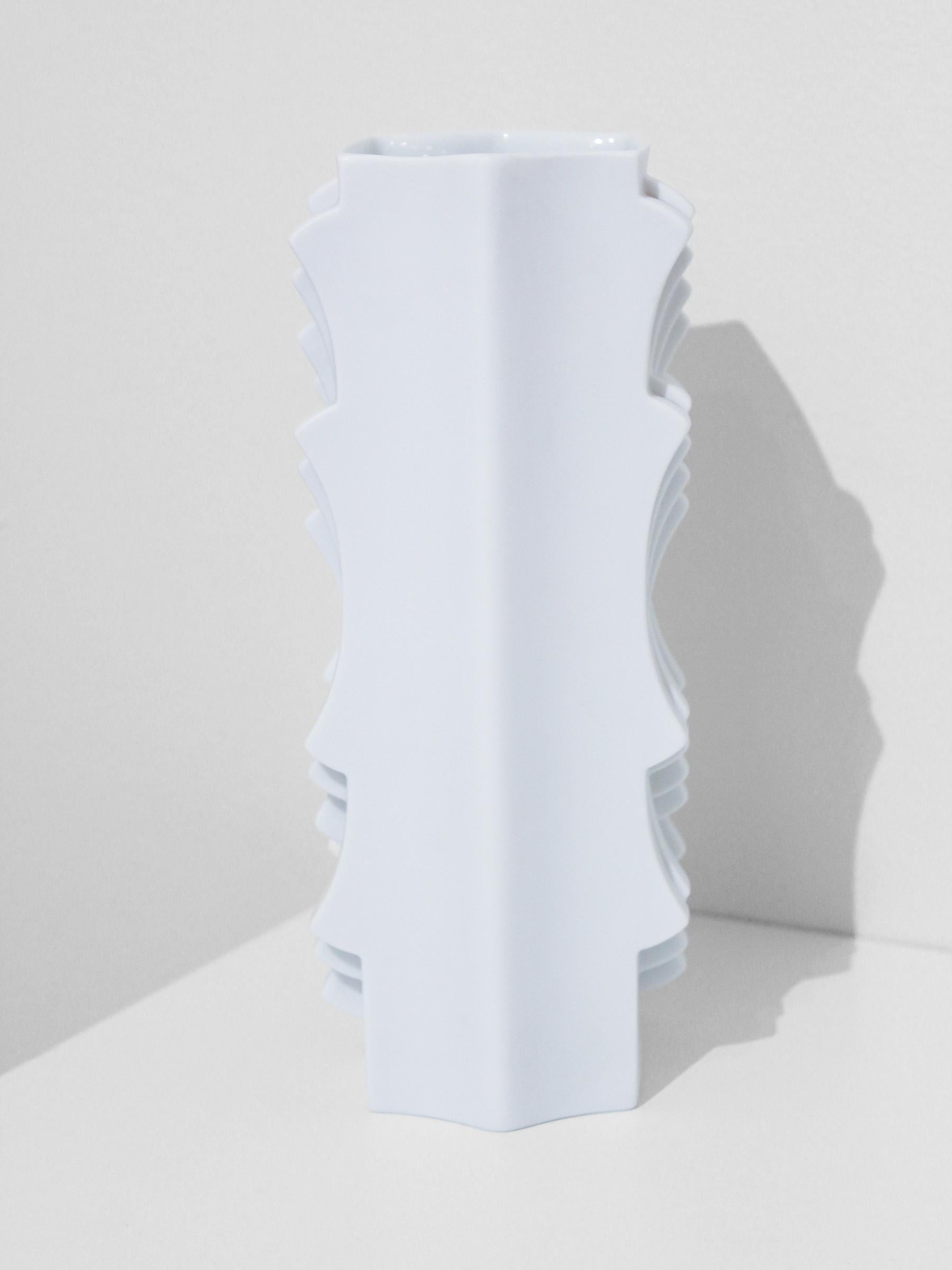 German Heinrich Fuchs for Hutschenreuther Archais Bisque OP Art Vase For Sale