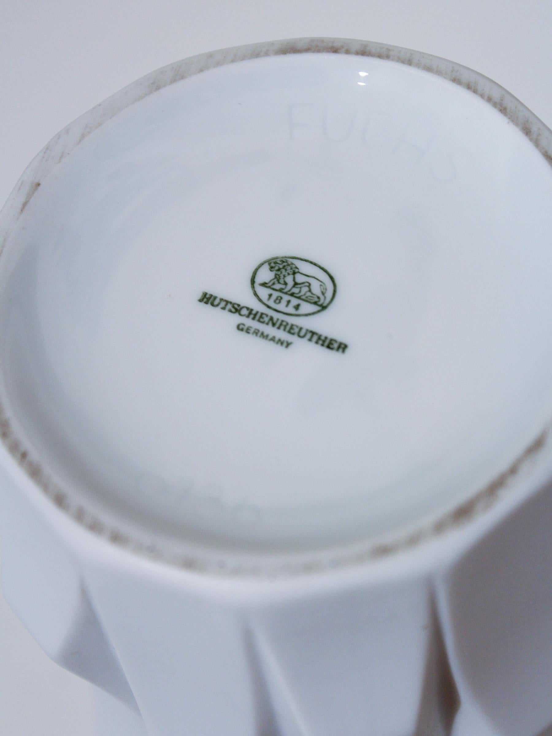 Heinrich Fuchs para Hutschenreuther Jarrón Vintage Archais Bisque OP Art Alemán en venta