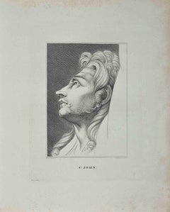 Antique Portrait of S. John - Original Etching by Heinrich Fuseli - 1810