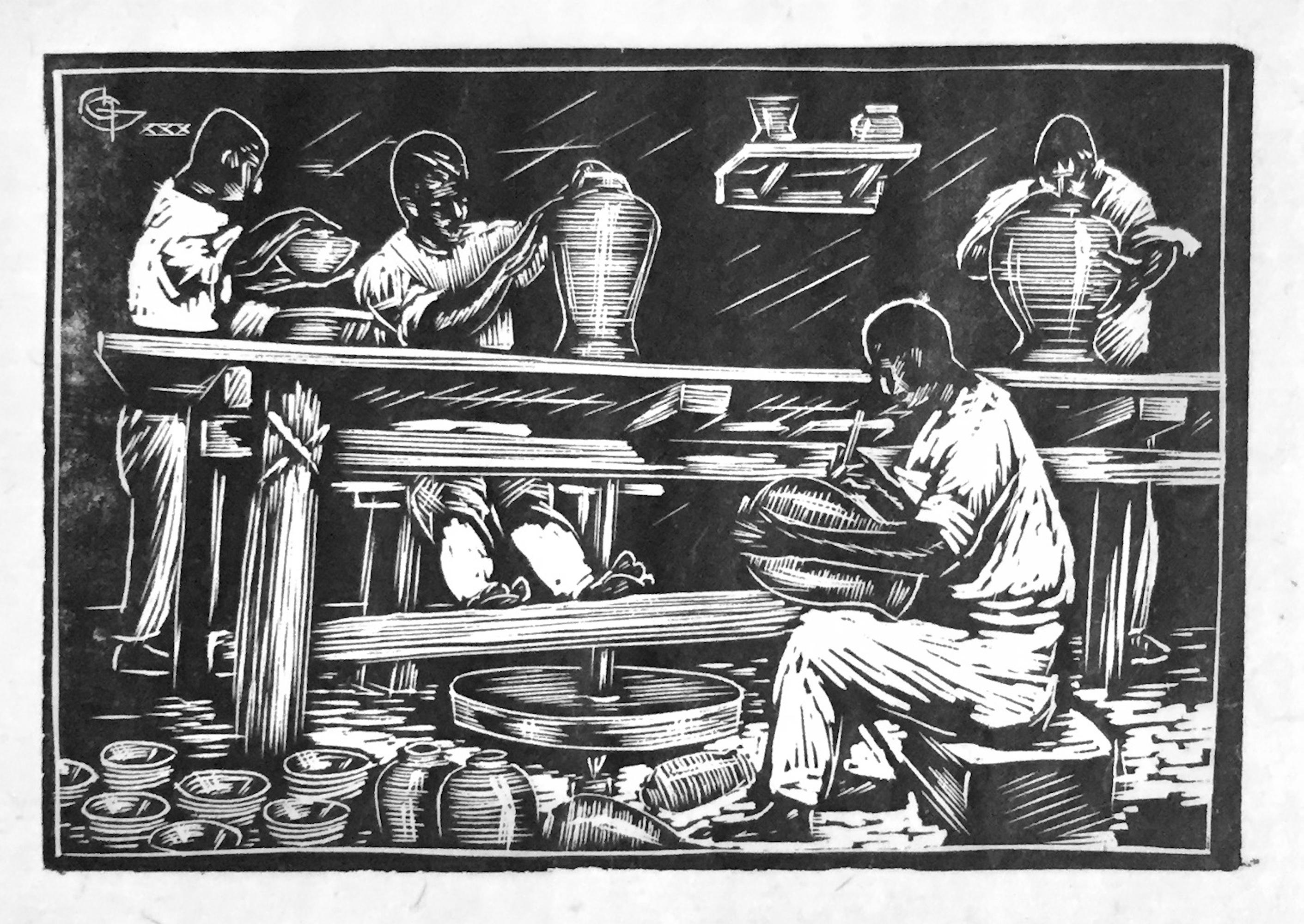 Heinrich Glintenkamp, atelier de poterie, Mexique