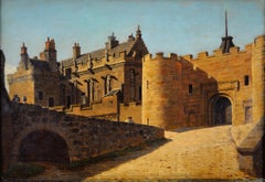 Stirling Castle - 19th Century Scotland Architectural Antique Danish Painting
