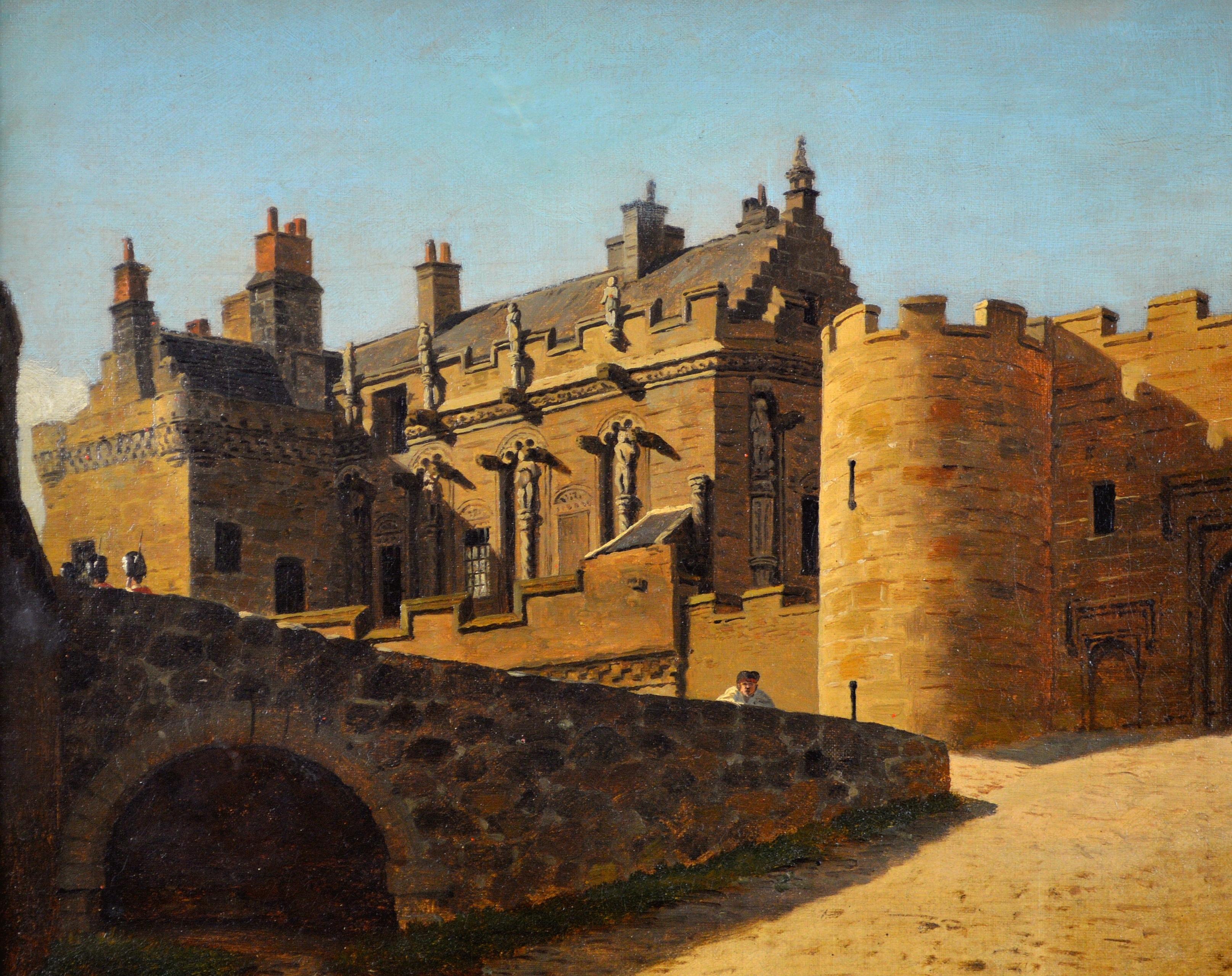 Une belle huile sur toile du milieu du 19e siècle représentant le château de Stirling, par l'important peintre d'architecture danois Heinrich Hansen. L'œuvre est signée par des initiales en bas à gauche et porte une inscription au verso. Présenté