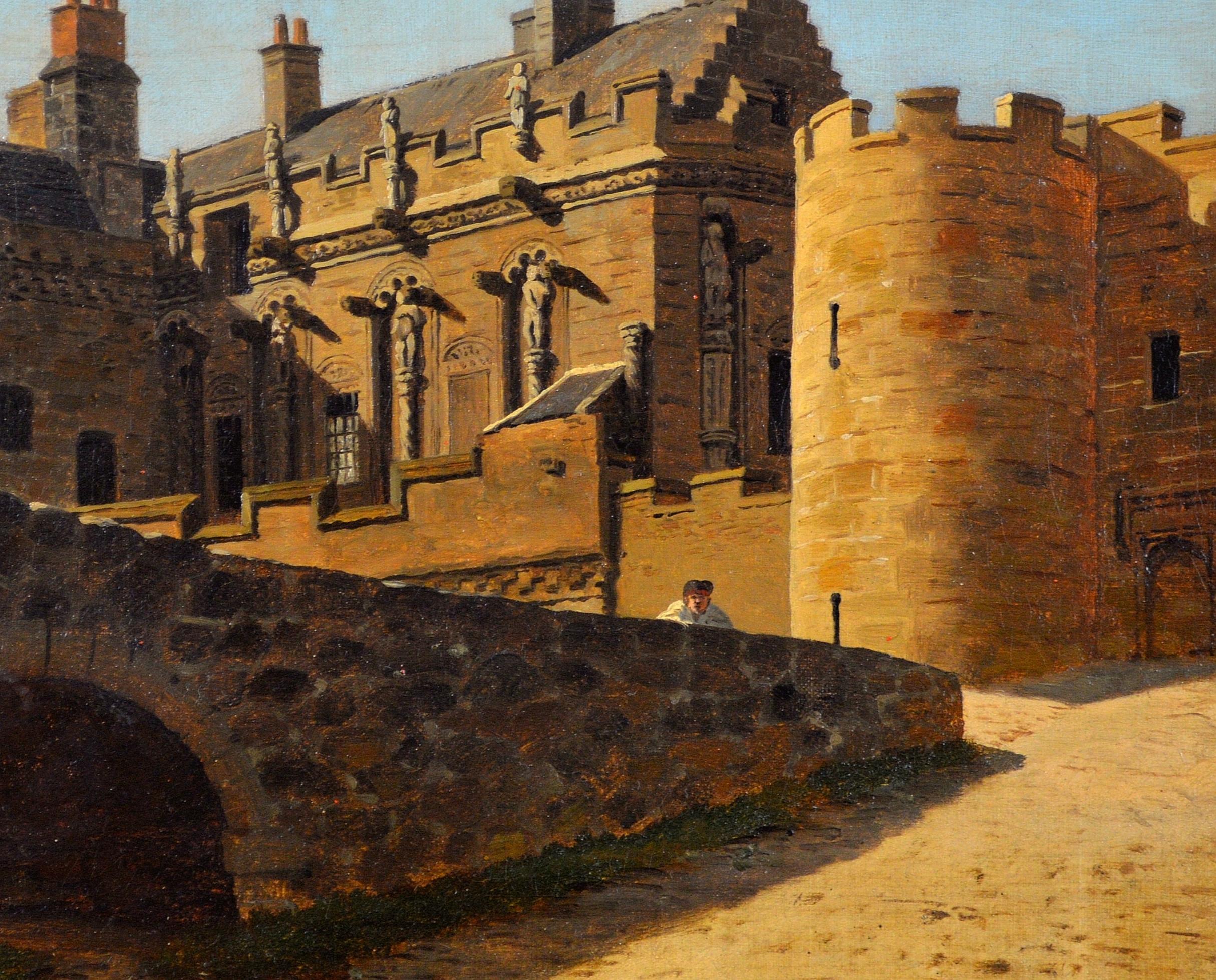 Château de Stirling - 19ème siècle Ecosse Architecture Ancienne Peinture Danoise en vente 2