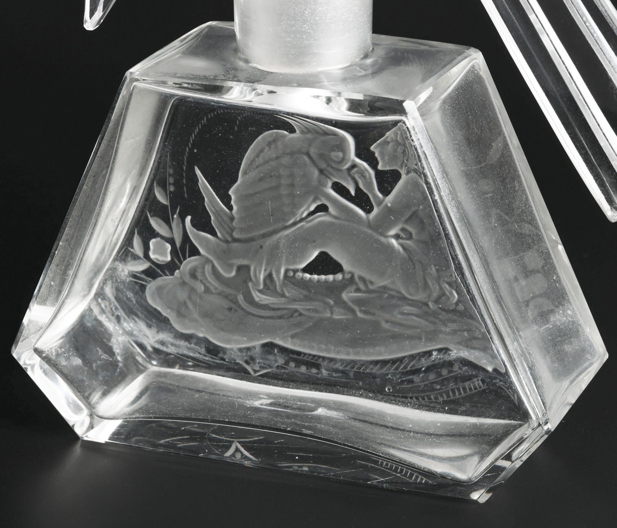 Heinrich Hoffmann Art Deco Parrot Glass Perfume Bottle 6