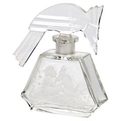 Bottiglia di profumo in vetro Heinrich Hoffmann Art Deco Parrot