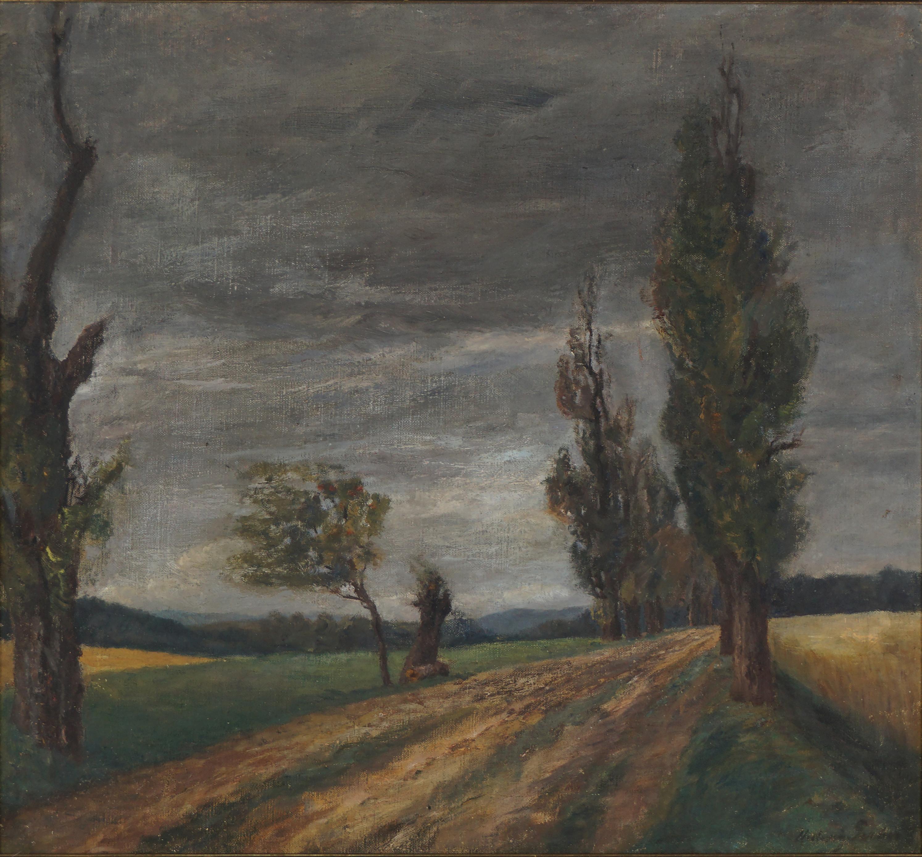 Mid 19th Century German Landscape -- Stormy Weather - Painting by Unknown