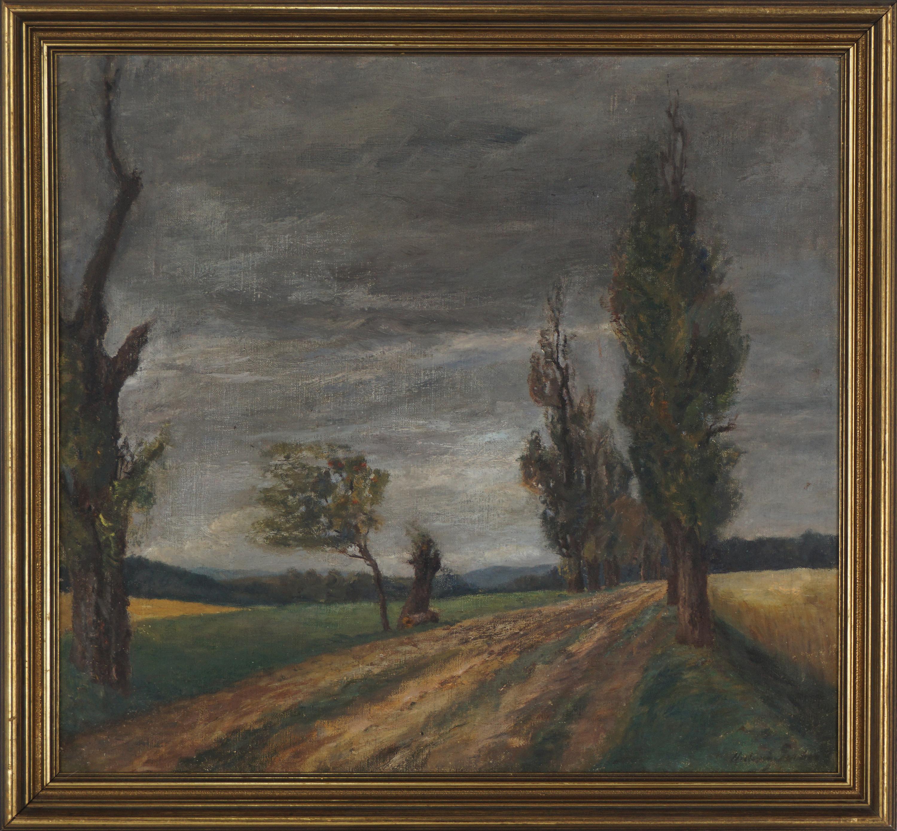 Unknown Landscape Painting - Mid 19th Century German Landscape -- Stormy Weather